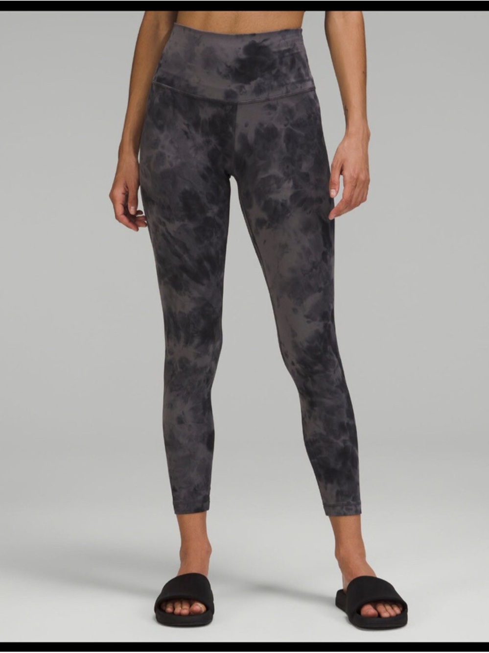 lululemon athletica Black and Gray Tie-Dye High-Rise Leggings